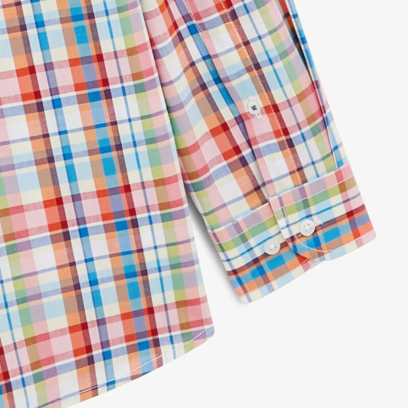 Chemises>SERGE BLANCO Clark Shirt in Multi-Colored Plaid Poplin OFF WHITE