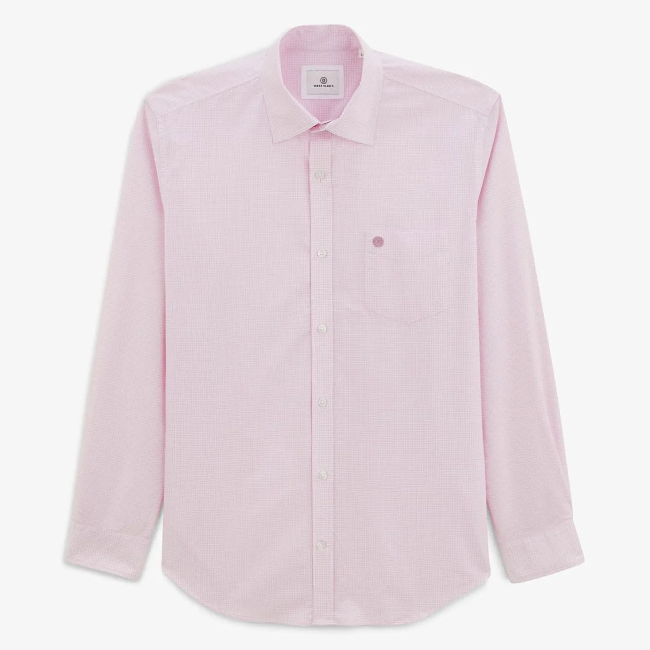 Chemises>SERGE BLANCO Clément shirt in pink gingham checks MASTIC