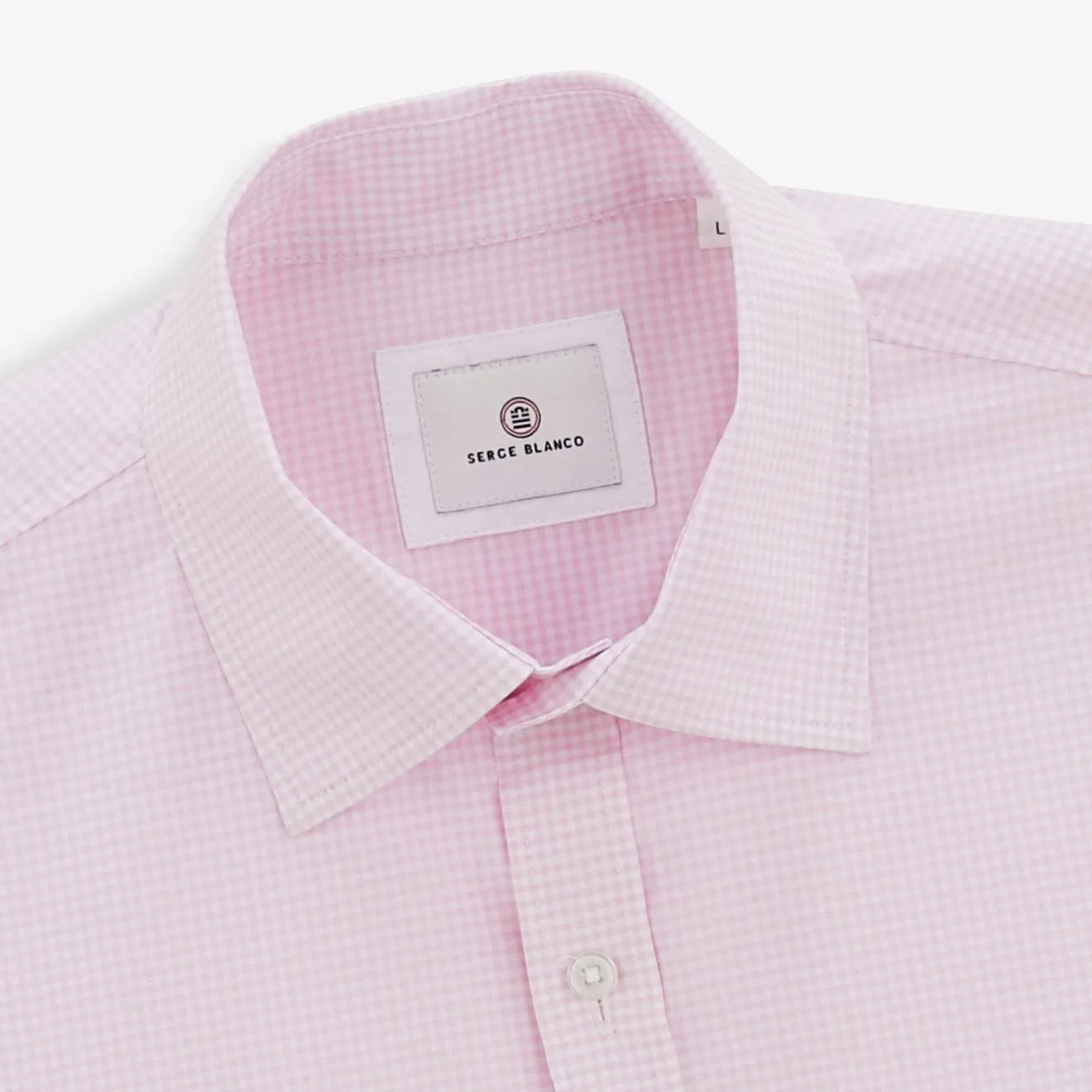 Chemises>SERGE BLANCO Clément shirt in pink gingham checks MASTIC