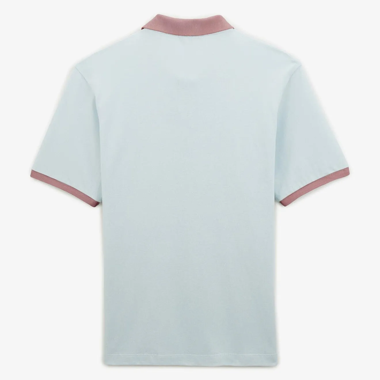 Polos>SERGE BLANCO Cloud pique knit polo shirt with contrasting collar MILITAIRE