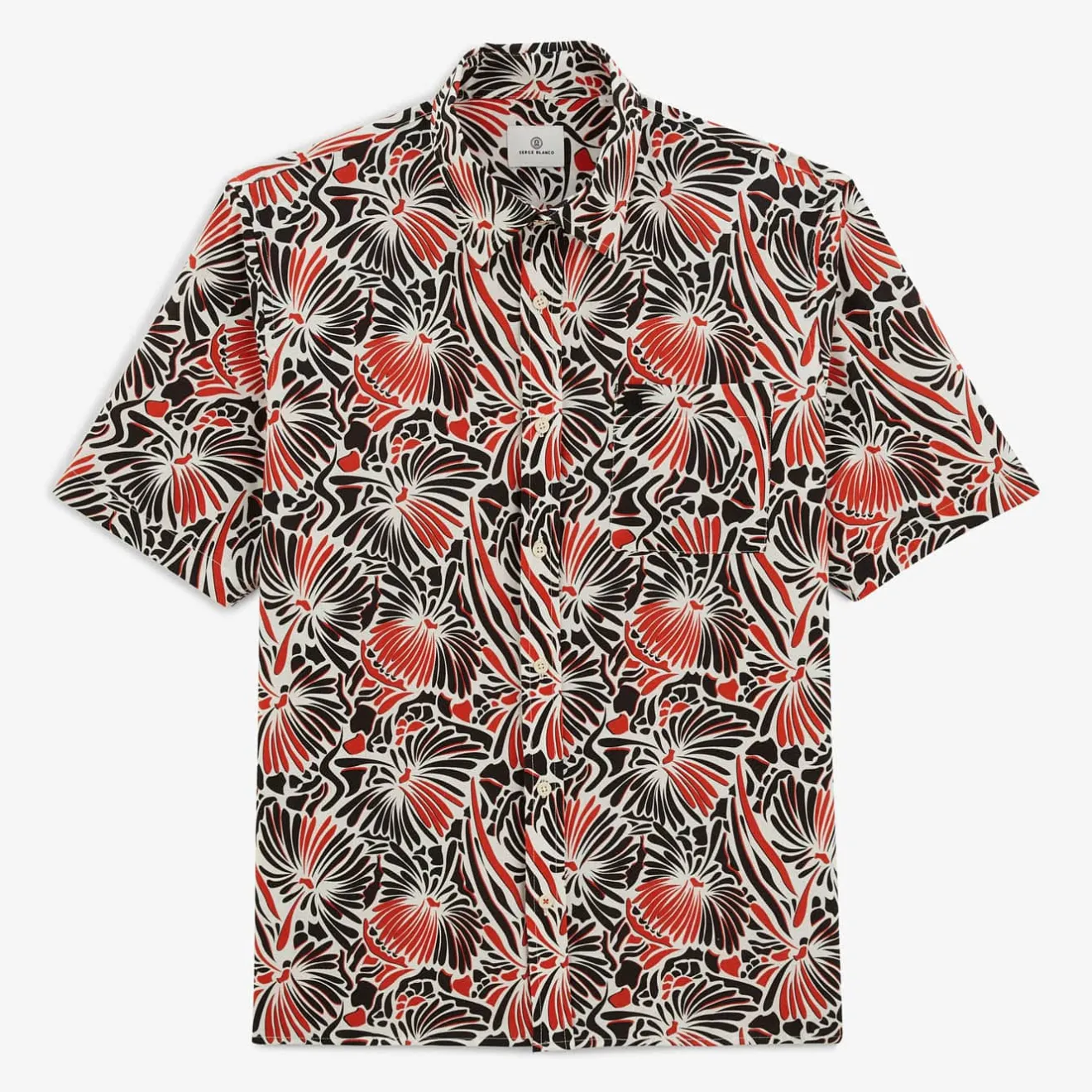 Chemises>SERGE BLANCO Clovis shirt with apricot floral print CIEL