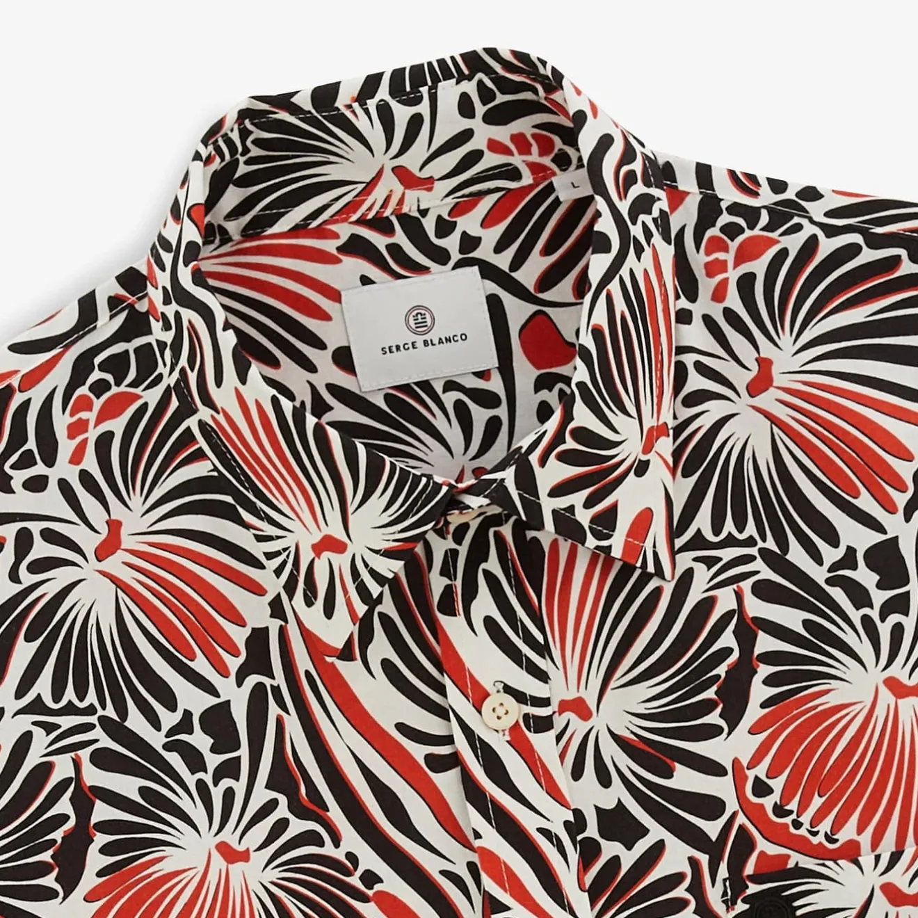 Chemises>SERGE BLANCO Clovis shirt with apricot floral print CIEL