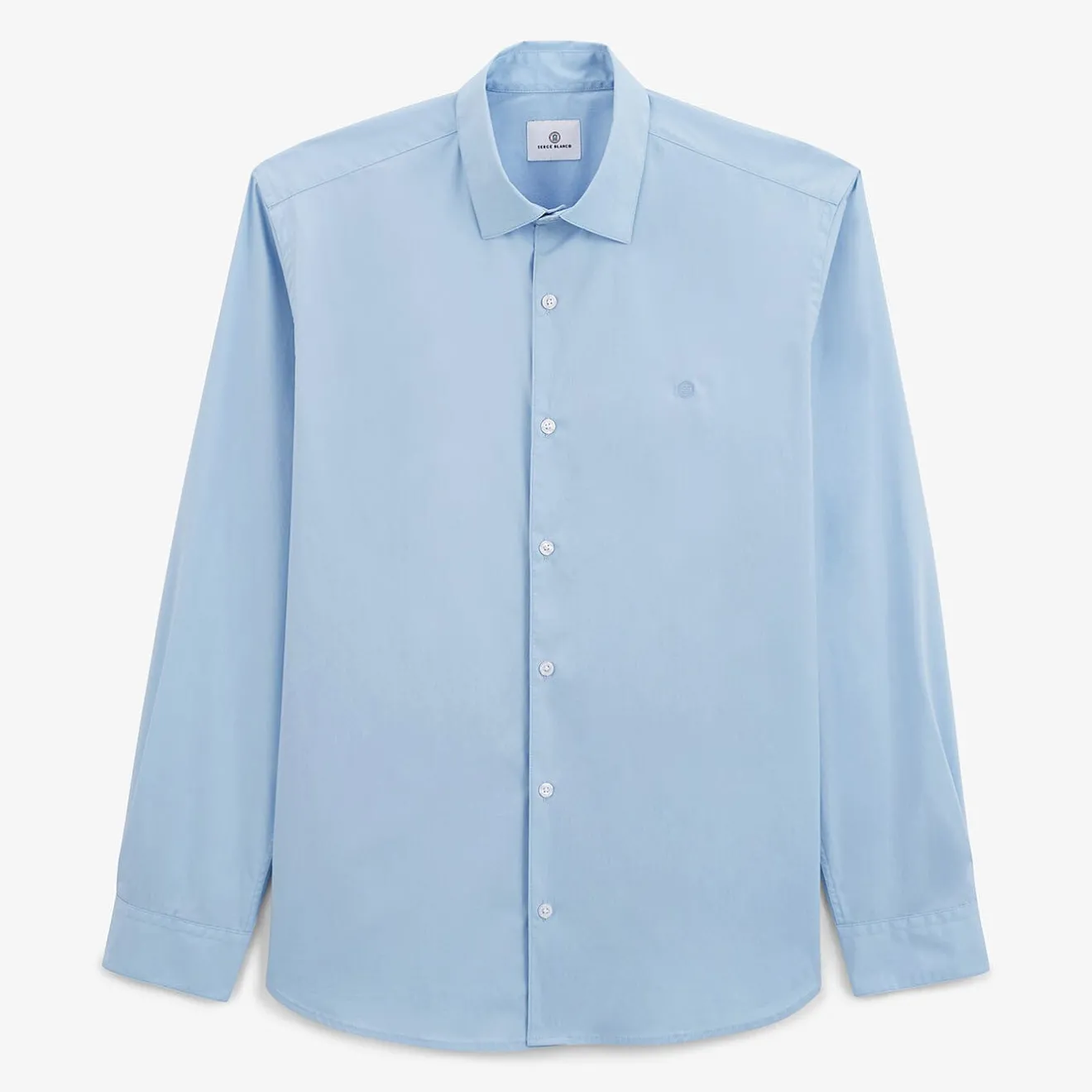 Chemises>SERGE BLANCO Comfort sky poplin shirt BLANC