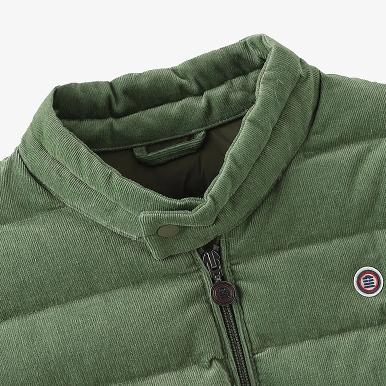 Doudounes>SERGE BLANCO Damiano sleeveless men's down jacket in army-colored velvet | FAUVE