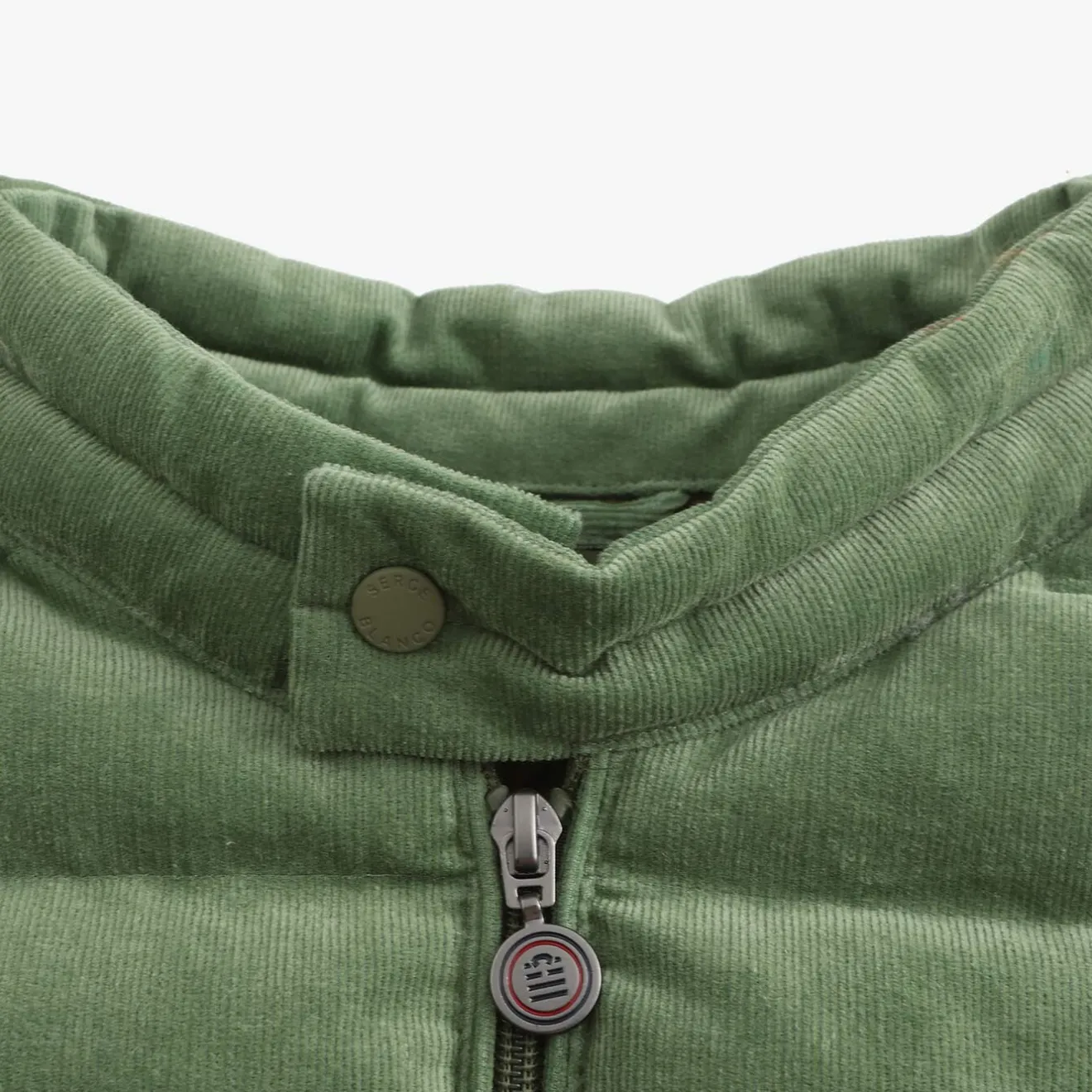 Doudounes>SERGE BLANCO Damiano sleeveless men's down jacket in army-colored velvet | FAUVE