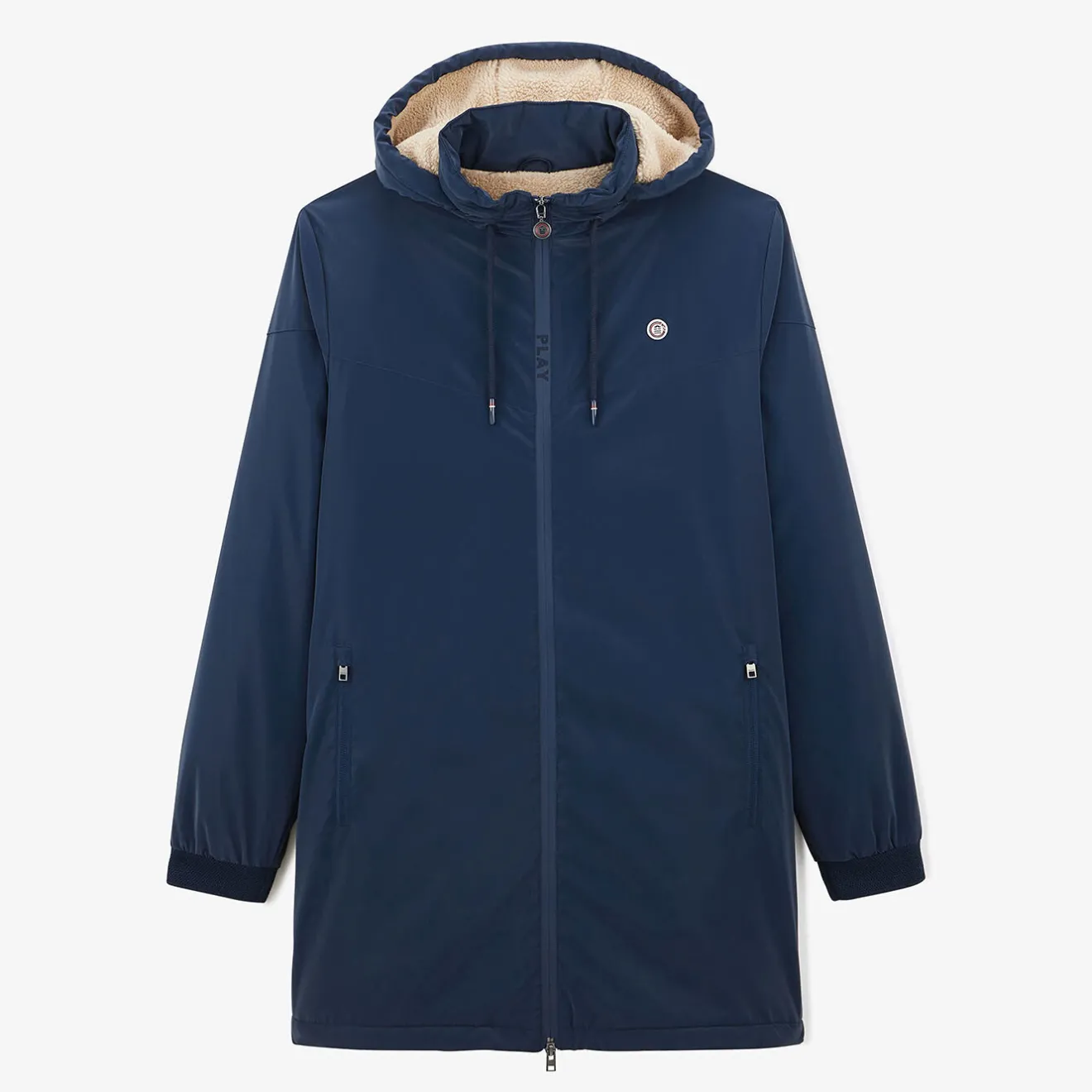 Manteaux Et Vestes>SERGE BLANCO Dark blue Cap Finistère long parka KAKI CLAIR
