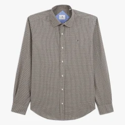 Chemises>SERGE BLANCO Dark blue geometric print shirt dark navy