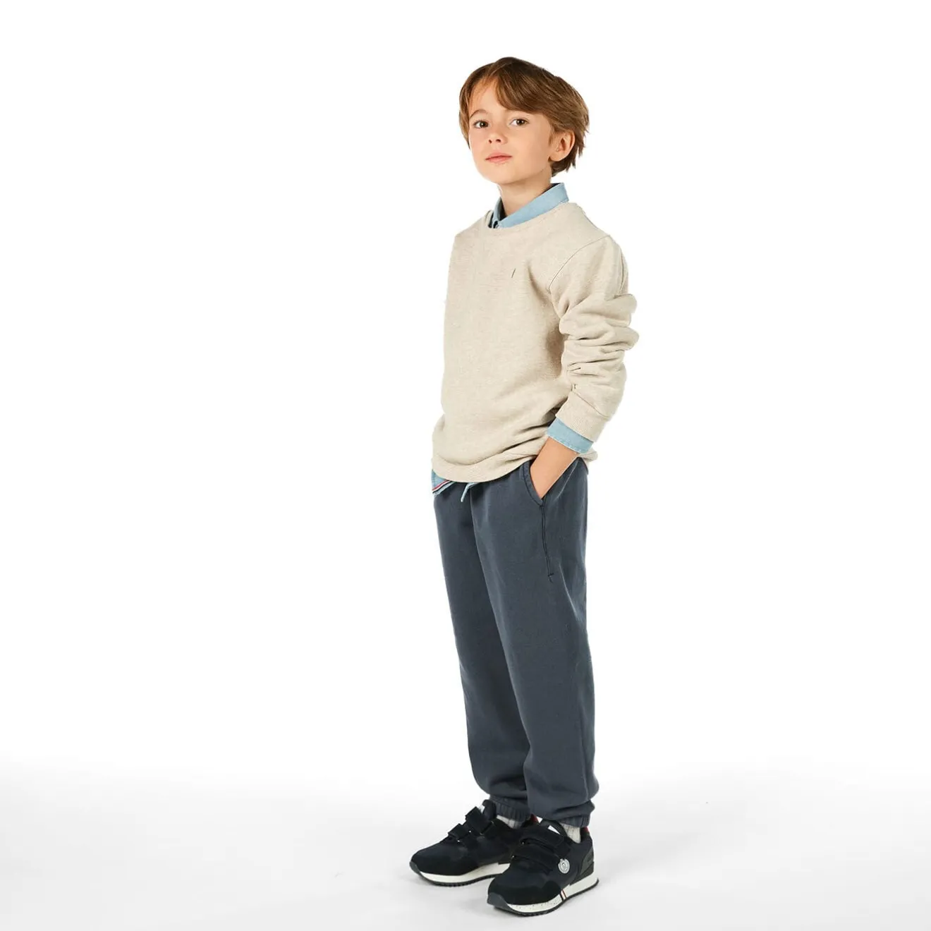 Vêtements>SERGE BLANCO Dark blue Junior fleece jogging suit ORANGE CUIVRE
