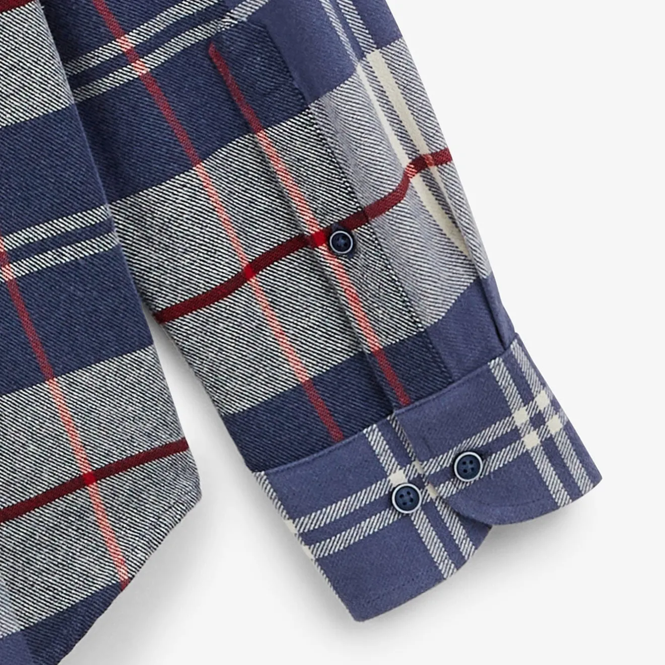 Chemises>SERGE BLANCO Dark blue plaid shirt BLEU INDIGO