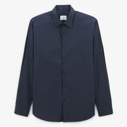 Chemises>SERGE BLANCO Dark blue plain long sleeve shirt AMANDE