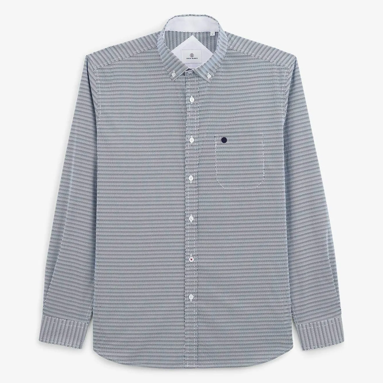 Chemises>SERGE BLANCO Dark blue printed shirt ROUGE