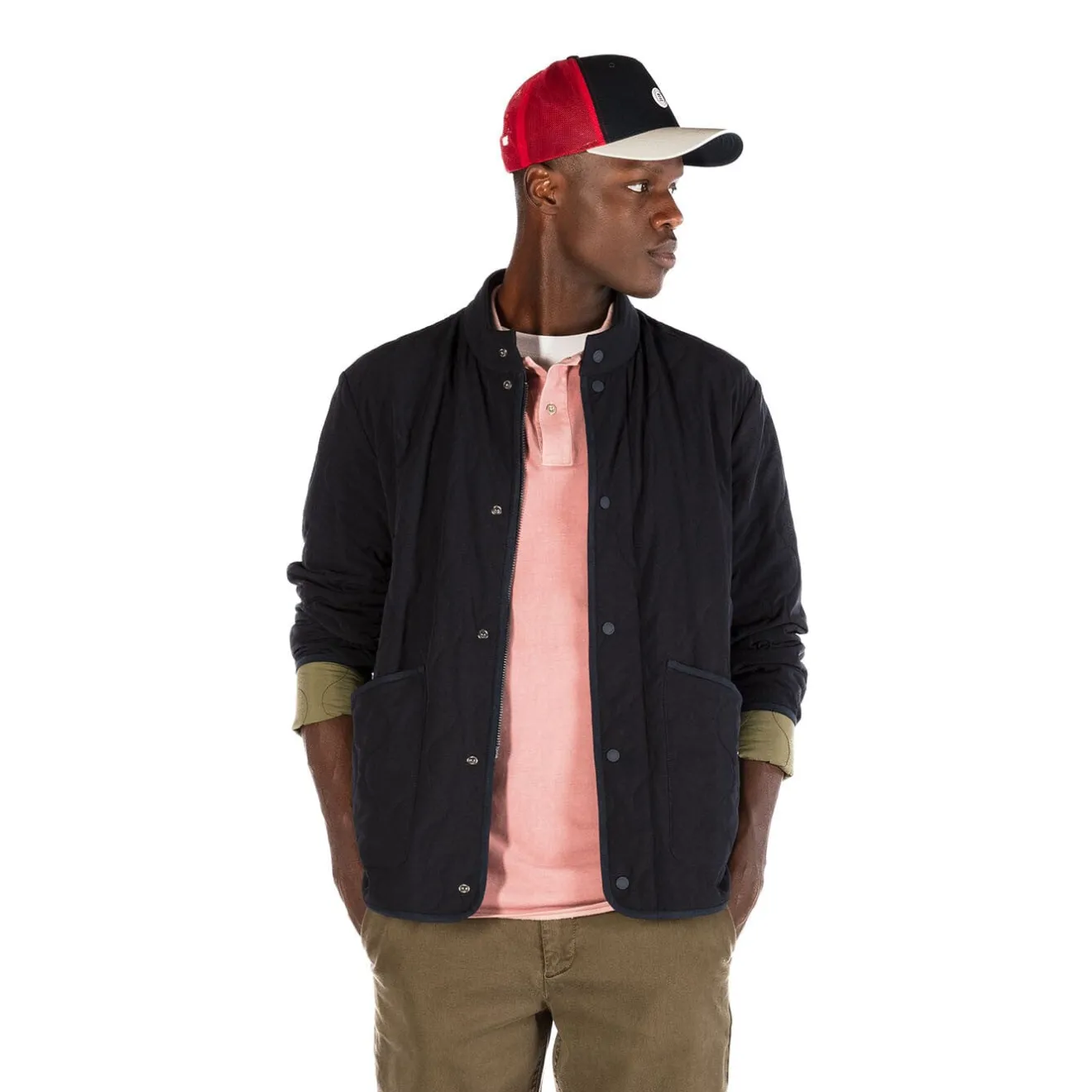 Casquettes Et Bobs>SERGE BLANCO Dark blue two-tone mesh trucker cap MARINE