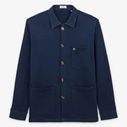 Manteaux Et Vestes>SERGE BLANCO Dave Navy Fleece Jacket dark navy