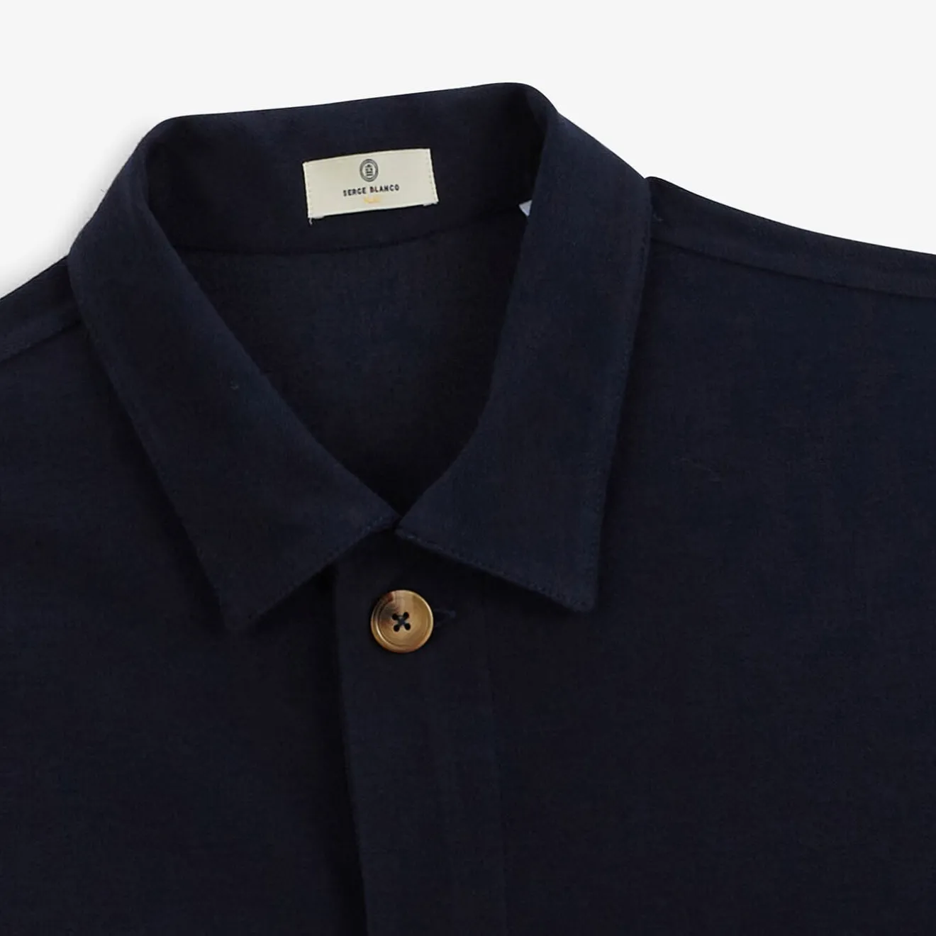 Ligne Play|Vestes Worker>SERGE BLANCO Dave worker jacket in dark blue jersey OFF WHITE