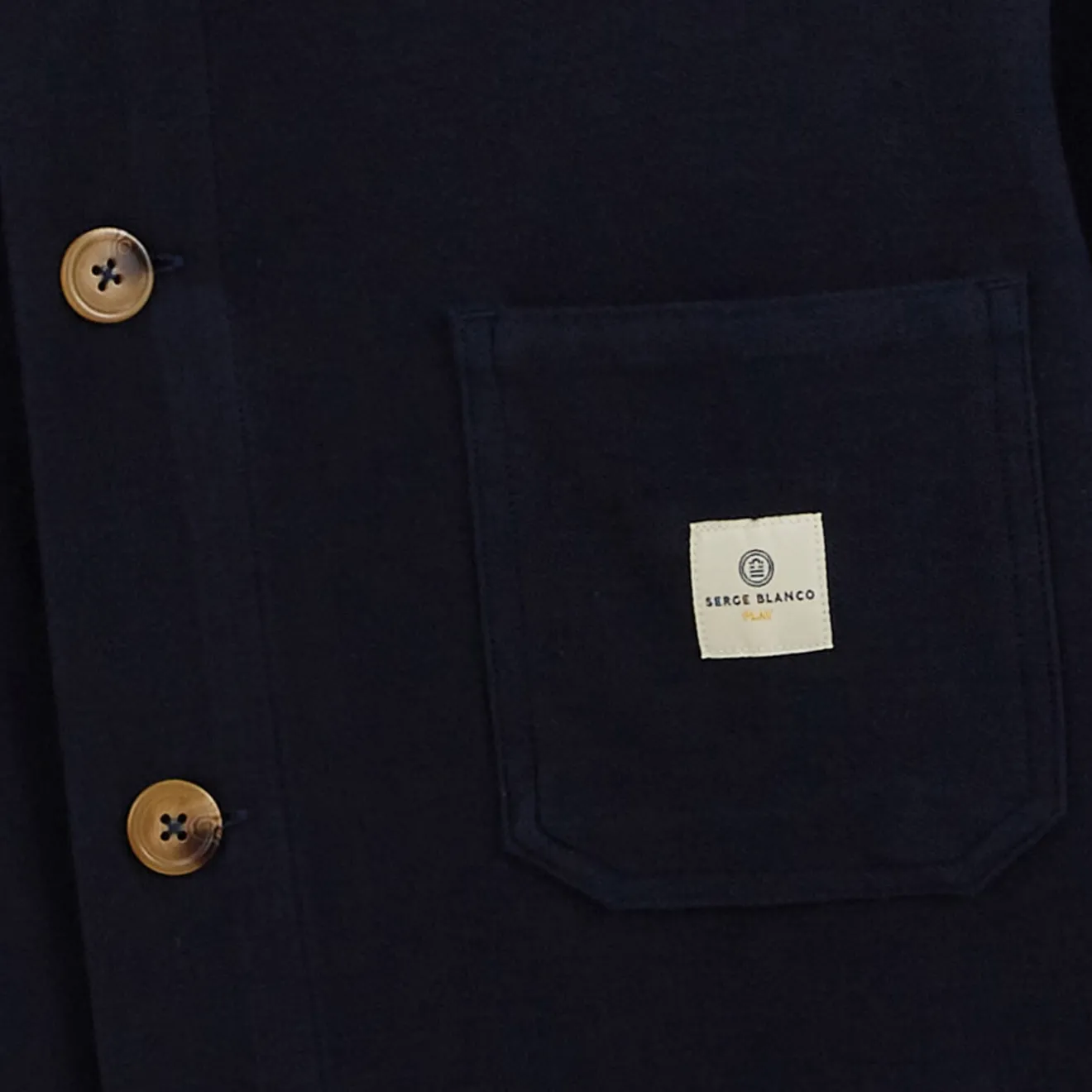 Ligne Play|Vestes Worker>SERGE BLANCO Dave worker jacket in dark blue jersey OFF WHITE