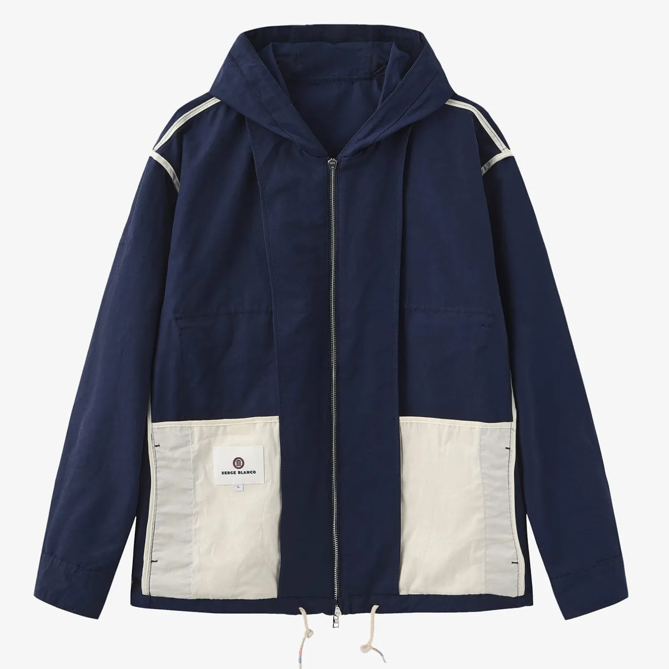 Manteaux & Vestes>SERGE BLANCO Dolan Blue Nautical Parka DARK NAVY