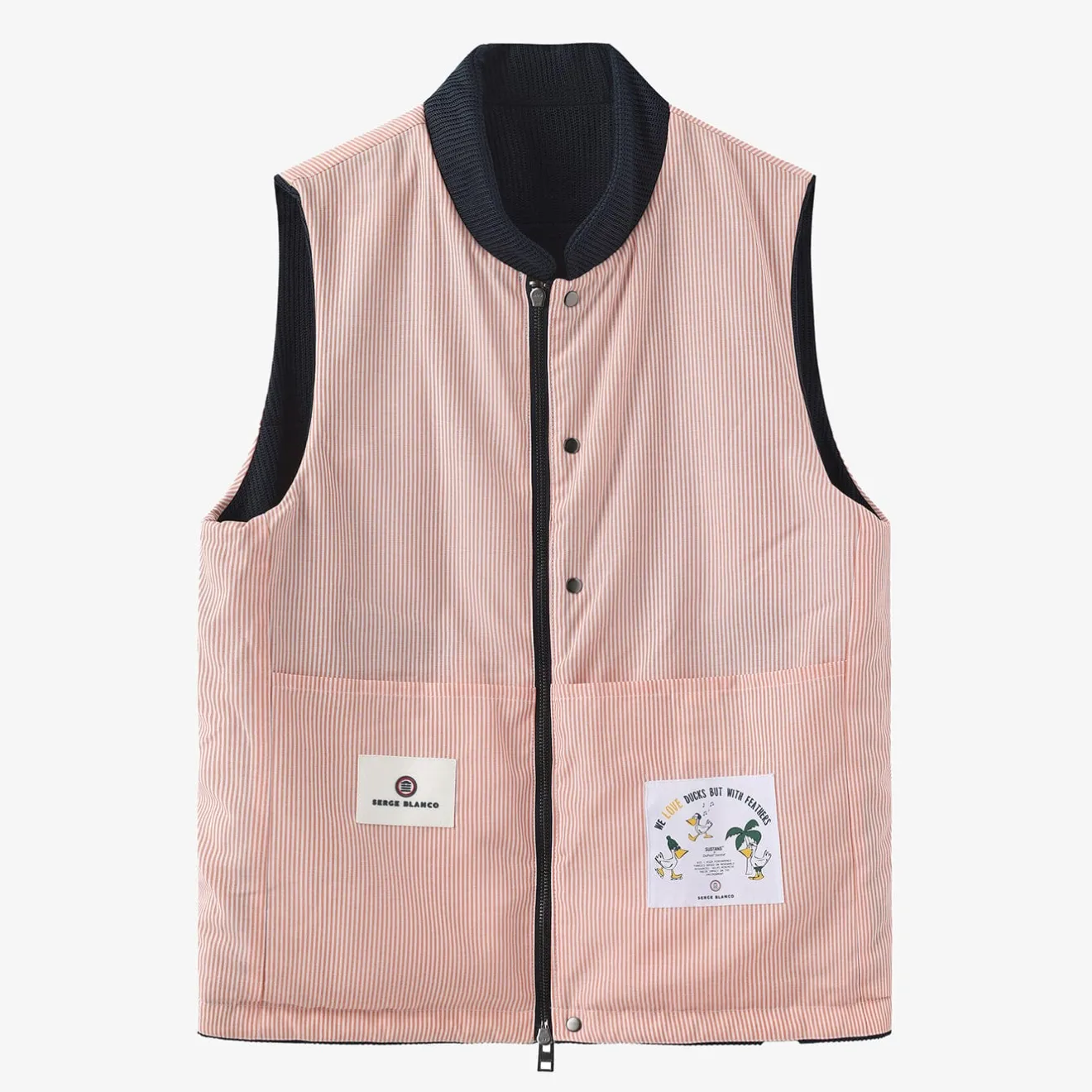 Manteaux & Vestes>SERGE BLANCO Donatien sleeveless jacket in mesh dark navy