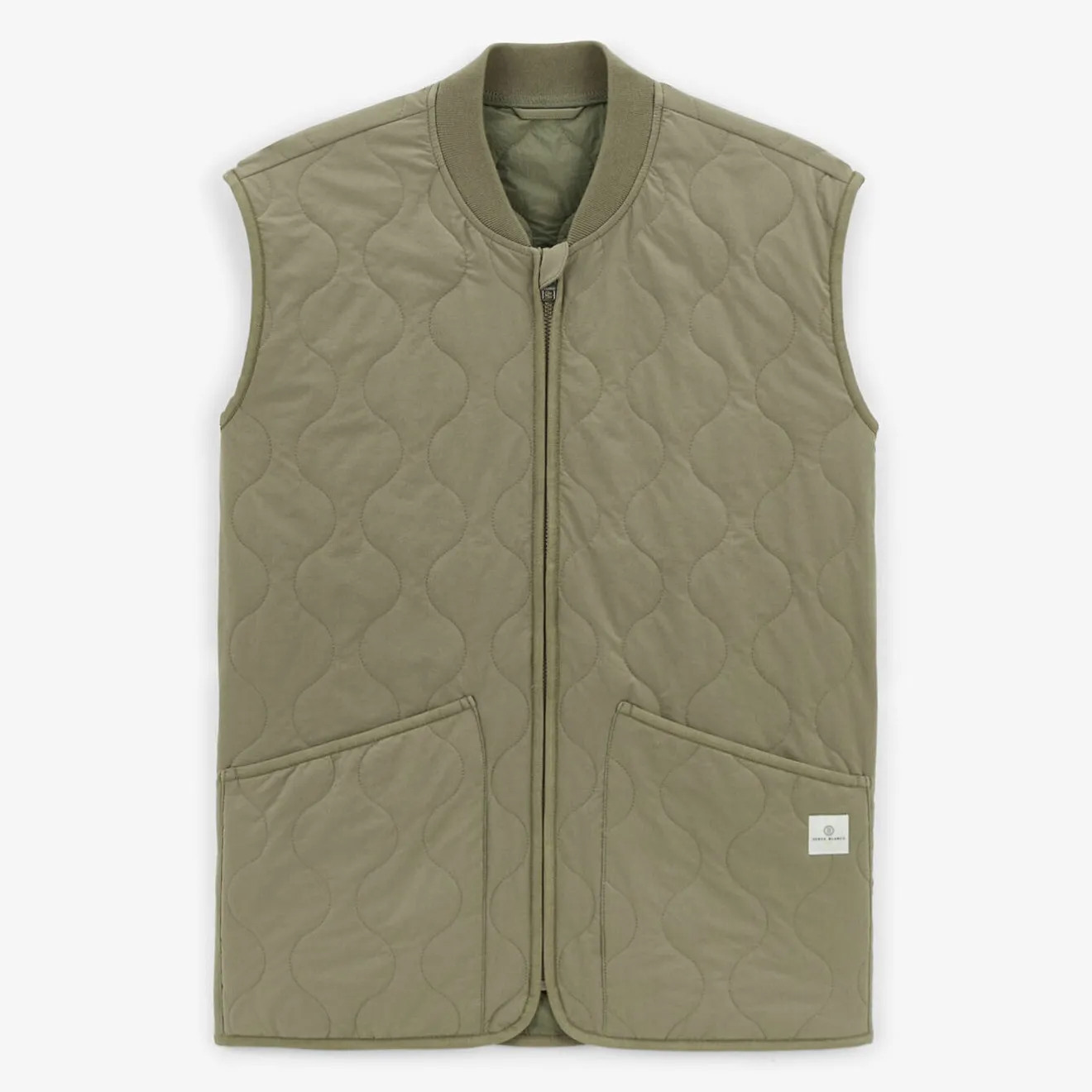 Manteaux Et Vestes>SERGE BLANCO Dustin beige quilted sleeveless jacket dark navy