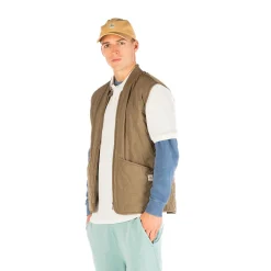 Manteaux Et Vestes>SERGE BLANCO Dustin beige quilted sleeveless jacket dark navy