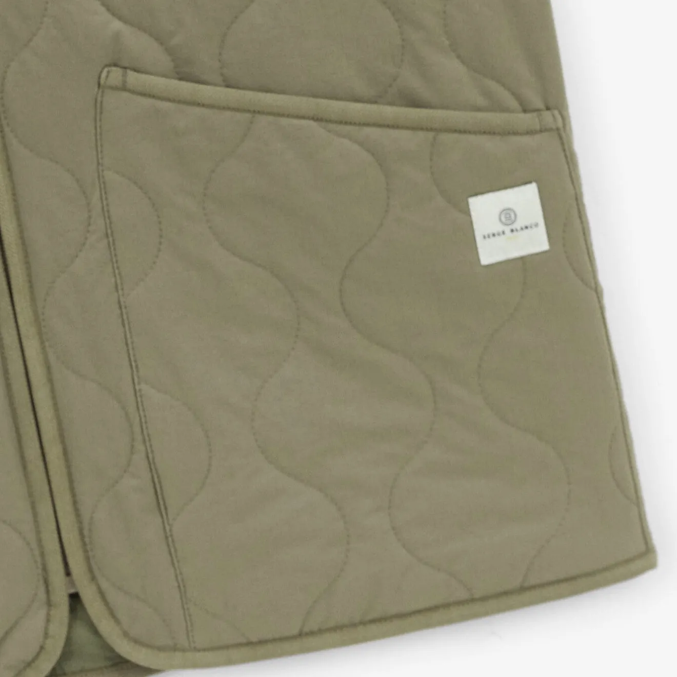 Manteaux Et Vestes>SERGE BLANCO Dustin beige quilted sleeveless jacket dark navy
