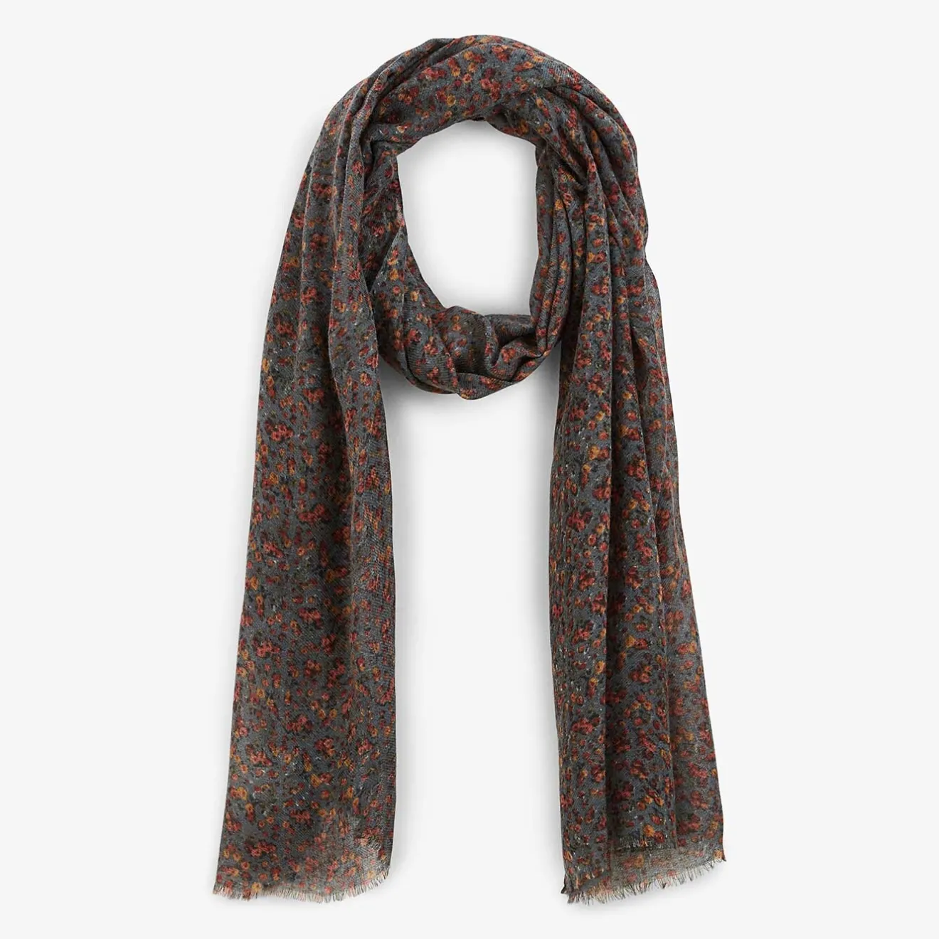 Écharpes Et Chèches>SERGE BLANCO Indigo blue floral print scarf TILLEUL