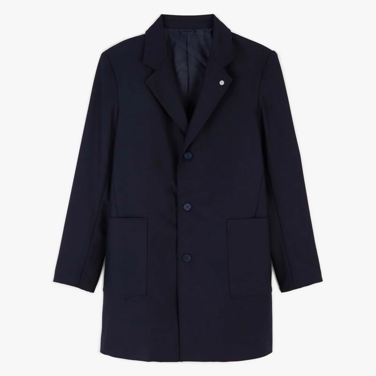 Manteaux Et Vestes>SERGE BLANCO Jules navy blue coat NOIR
