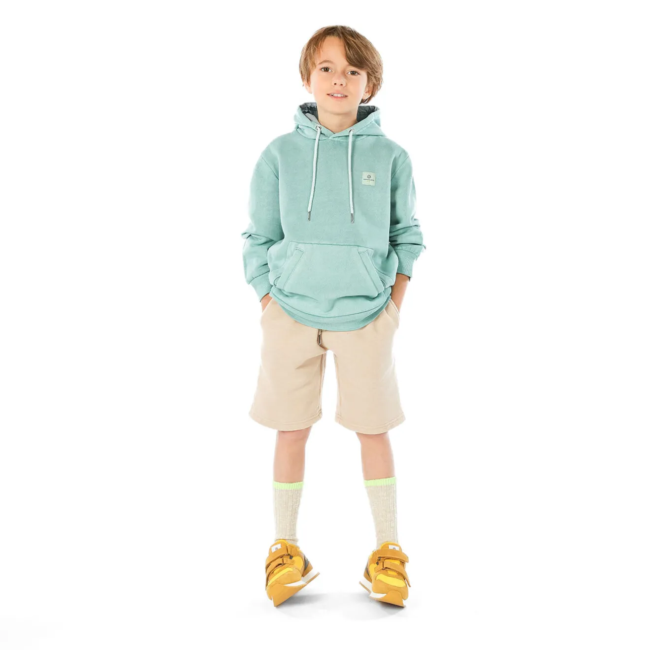 Vêtements>SERGE BLANCO Junior Basile fleece shorts in heather BEIGE