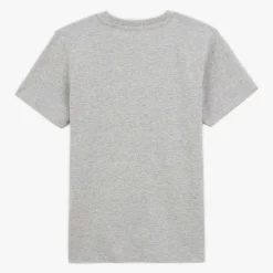 T-shirts>SERGE BLANCO Junior crew neck T-shirt in heather gray cotton dark navy