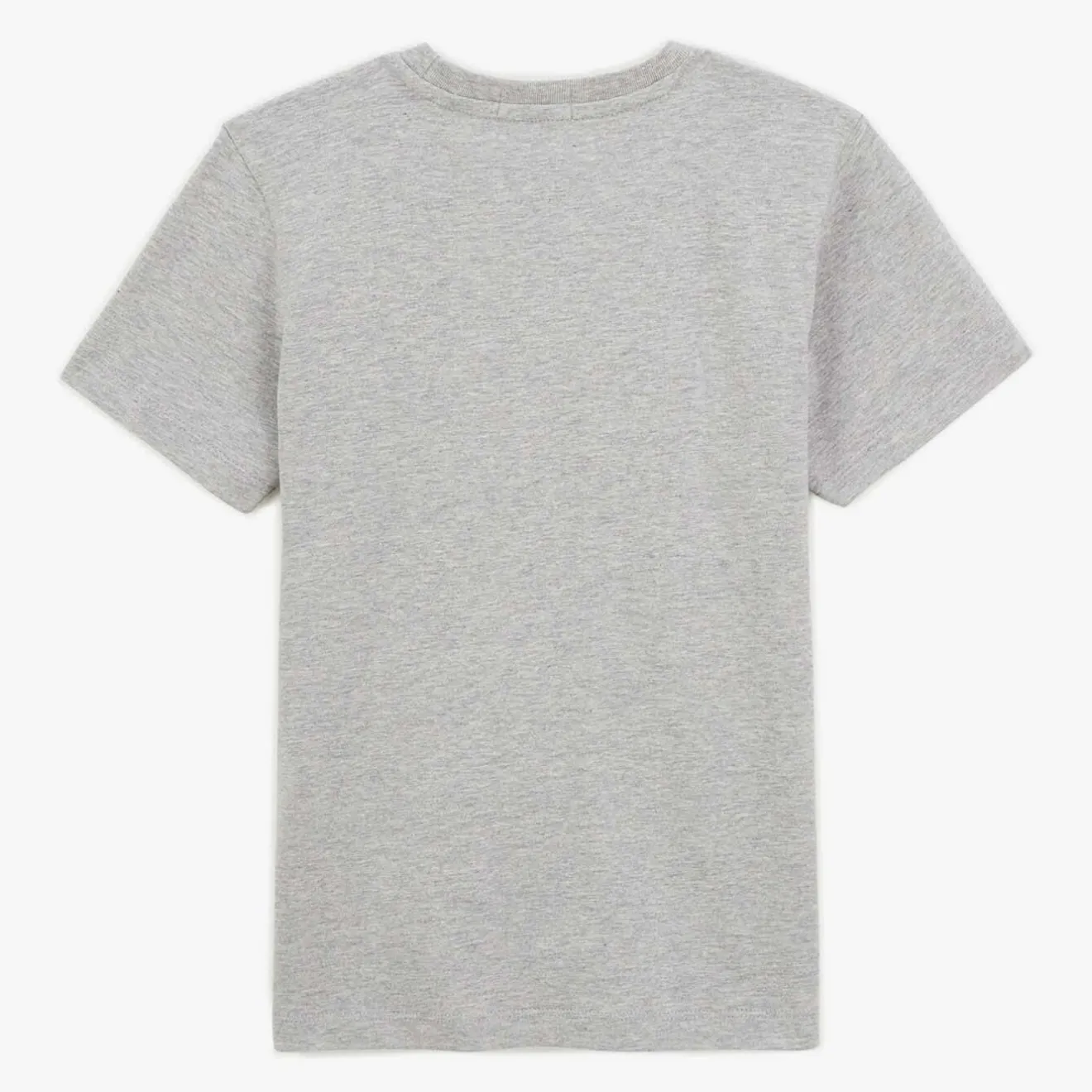 T-shirts>SERGE BLANCO Junior crew neck T-shirt in heather gray cotton dark navy