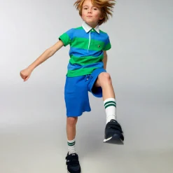 Vêtements>SERGE BLANCO Junior royal blue fleece Bermuda shorts GAZON