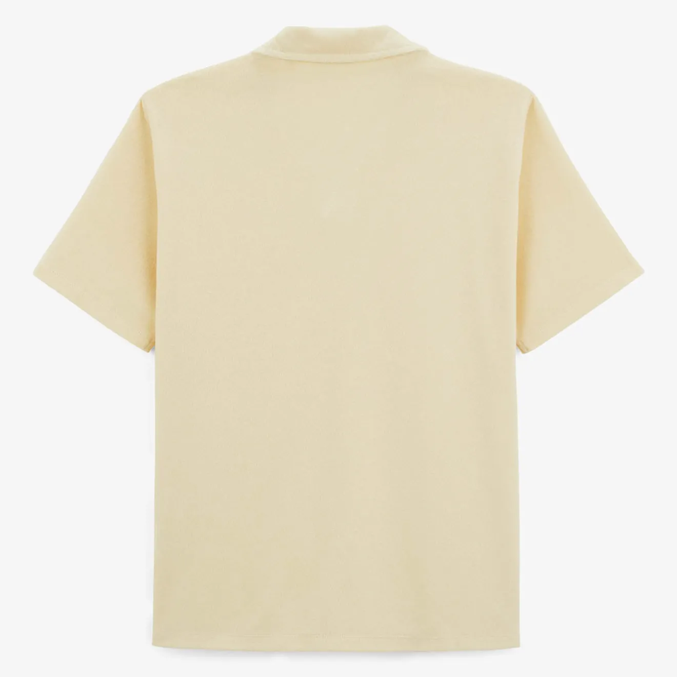 Polos|L'élégant>SERGE BLANCO Lane latte white terry short-sleeved polo shirt DARK NAVY