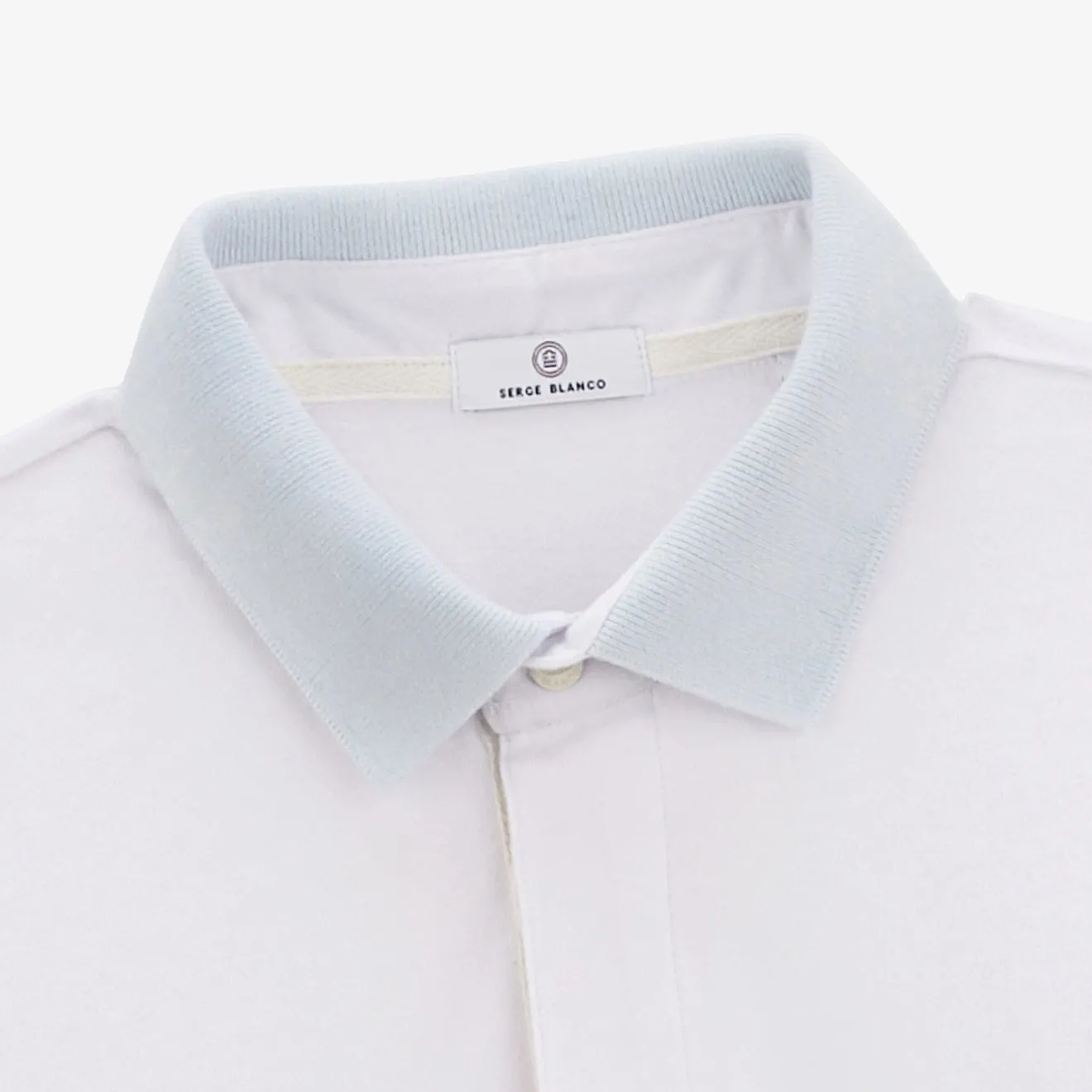 Polos|Tel Père, Tel Fils>SERGE BLANCO Levi long-sleeved rugby jersey colorblock junior white BLANC