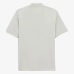 Polos>SERGE BLANCO Lino short-sleeved pique polo shirt with white zipped collar ARDOISE
