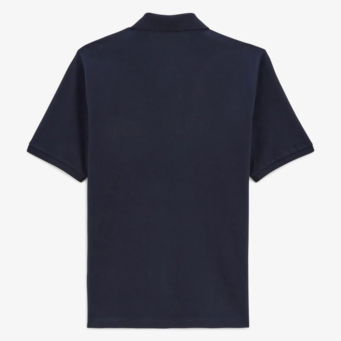 Polos>SERGE BLANCO Lino short-sleeved pique polo shirt with zipped collar in dark navy ARDOISE