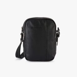 London|Sacoches>SERGE BLANCO London Small Black Leather Shoulder Bag MARINE