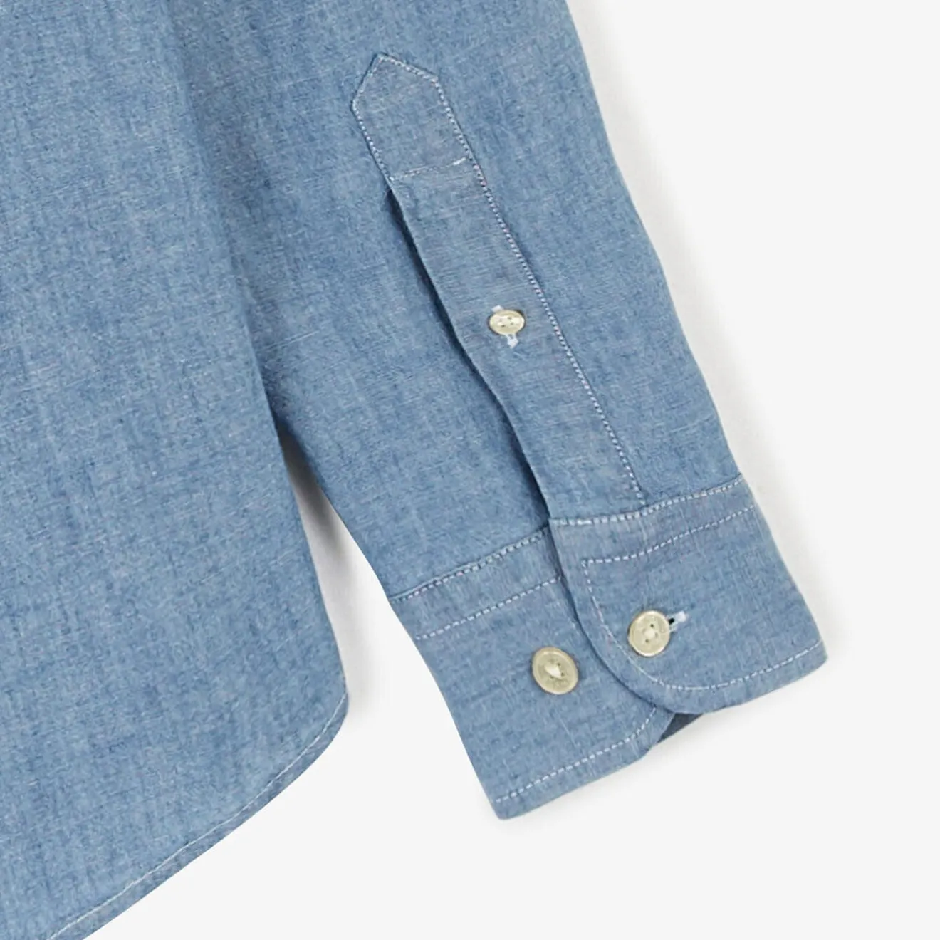 Chemises>SERGE BLANCO Long sleeve chambray shirt BLEU