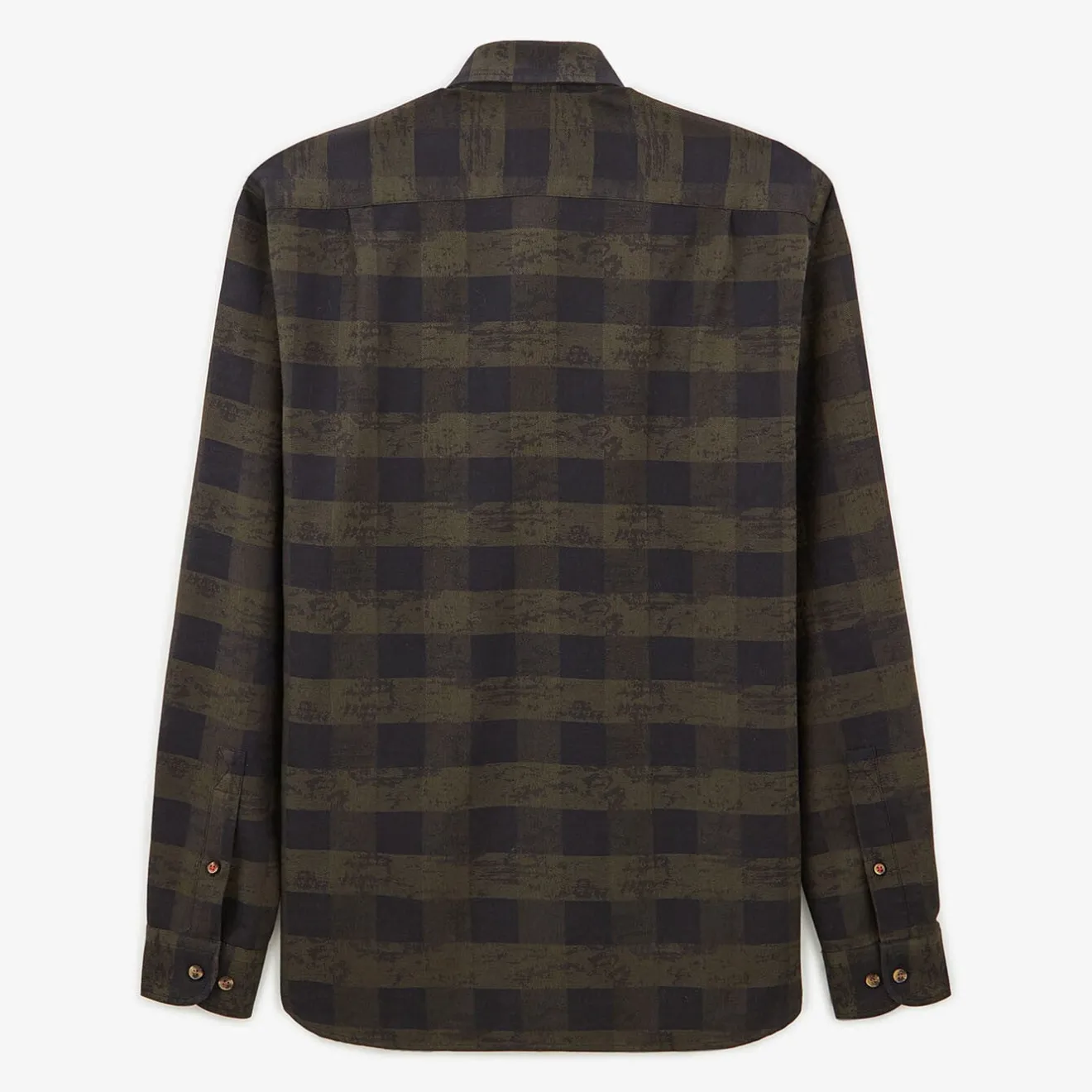 Chemises>SERGE BLANCO Long Sleeve Cotton Military Plaid Shirt ROUGE