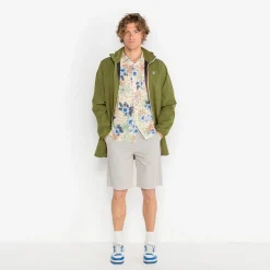 Ligne Play|Manteaux & Vestes>SERGE BLANCO Long waterproof storm jacket in lime green BLANC