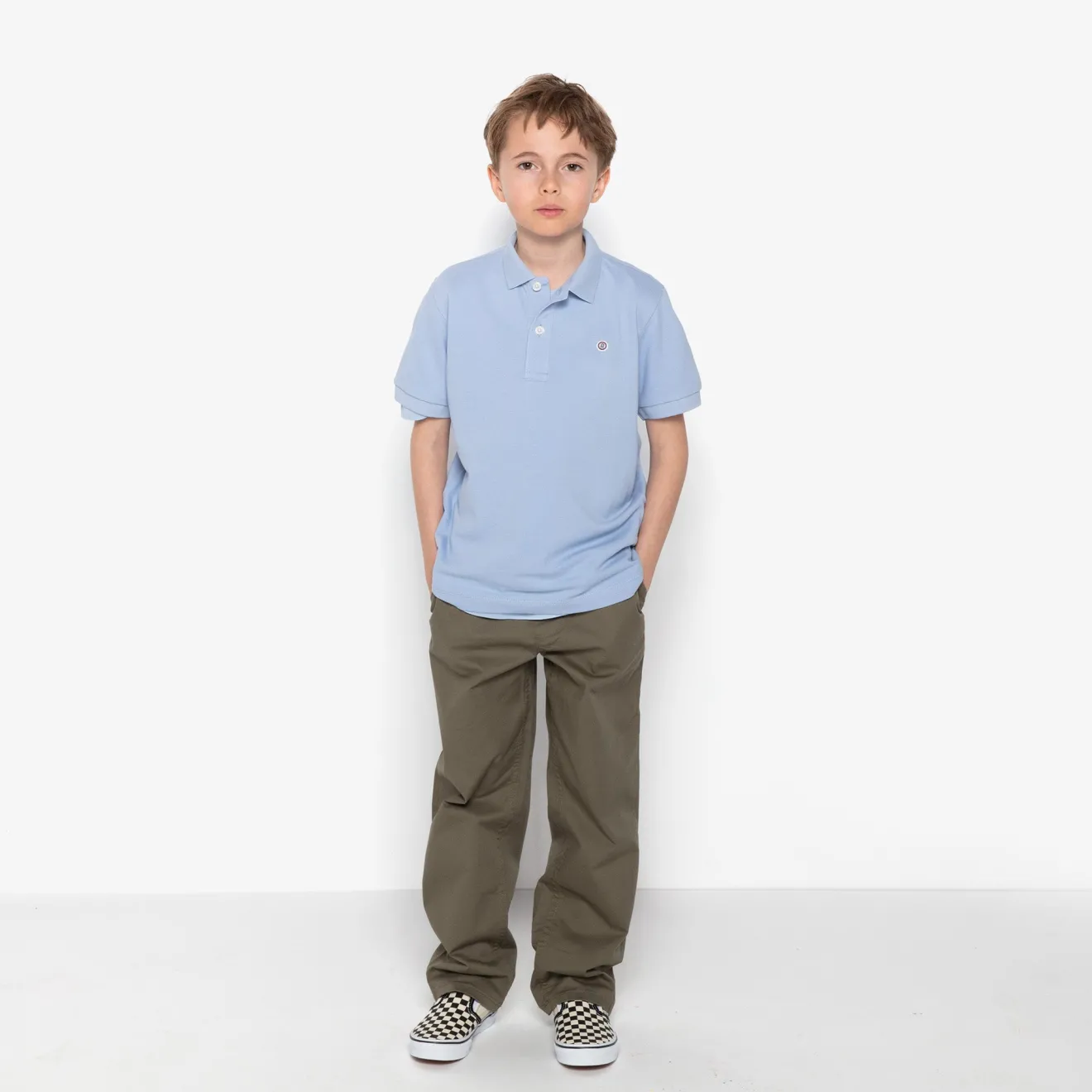 Polos|Tel Père, Tel Fils>SERGE BLANCO Lucas junior pique polo shirt in sky blue BLANC