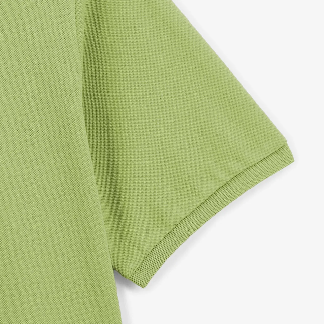 Polos>SERGE BLANCO Lucas lime green short-sleeved pique polo shirt TECK