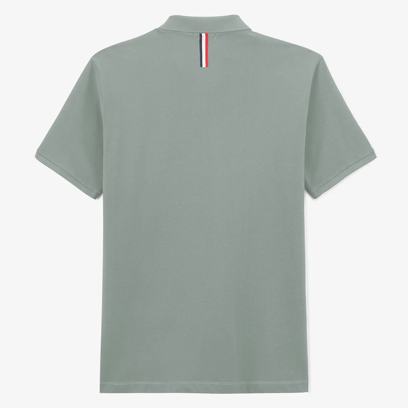 Polos>SERGE BLANCO Lucas slate gray short-sleeved pique polo shirt DENIM