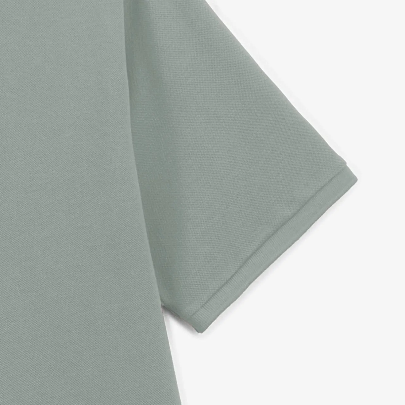Polos>SERGE BLANCO Lucas slate gray short-sleeved pique polo shirt DENIM