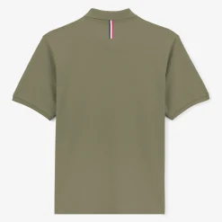 Polos>SERGE BLANCO Lucas teak green short-sleeved pique polo shirt ARDOISE