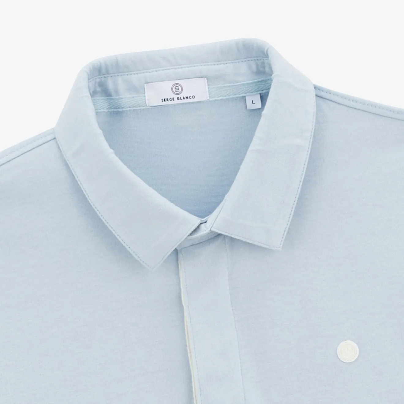 Maillots De Rugby|Polos>SERGE BLANCO Luis sky blue short-sleeved rugby jersey CIEL