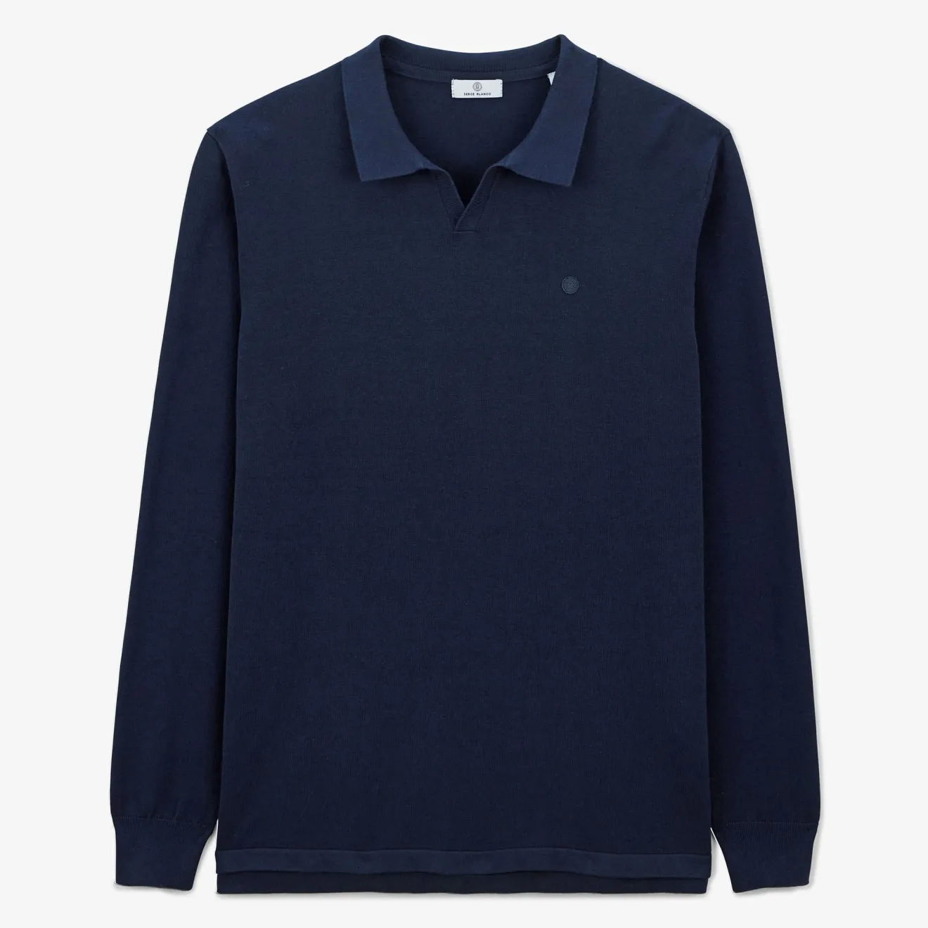 Pulls>SERGE BLANCO Malo midnight blue polo neck sweater TECK