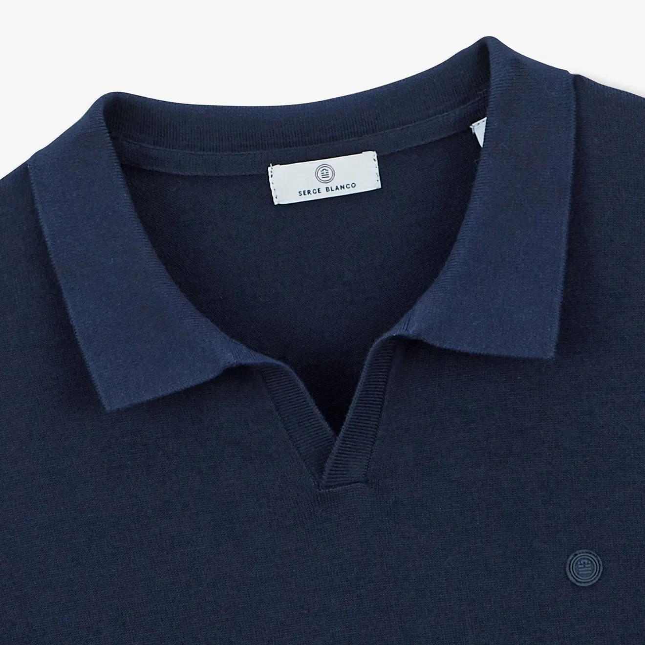 Pulls>SERGE BLANCO Malo midnight blue polo neck sweater TECK