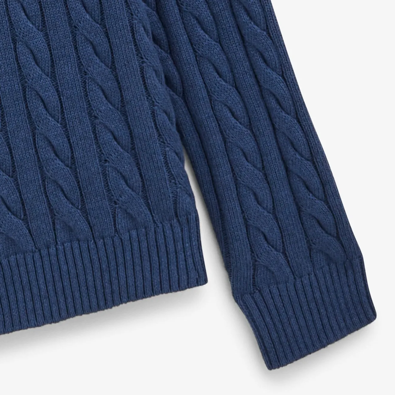 Pulls>SERGE BLANCO Matteo blue cable knit sweater BEIGE