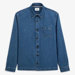 Surchemises>SERGE BLANCO Men's Denim Overshirt | MILITAIRE