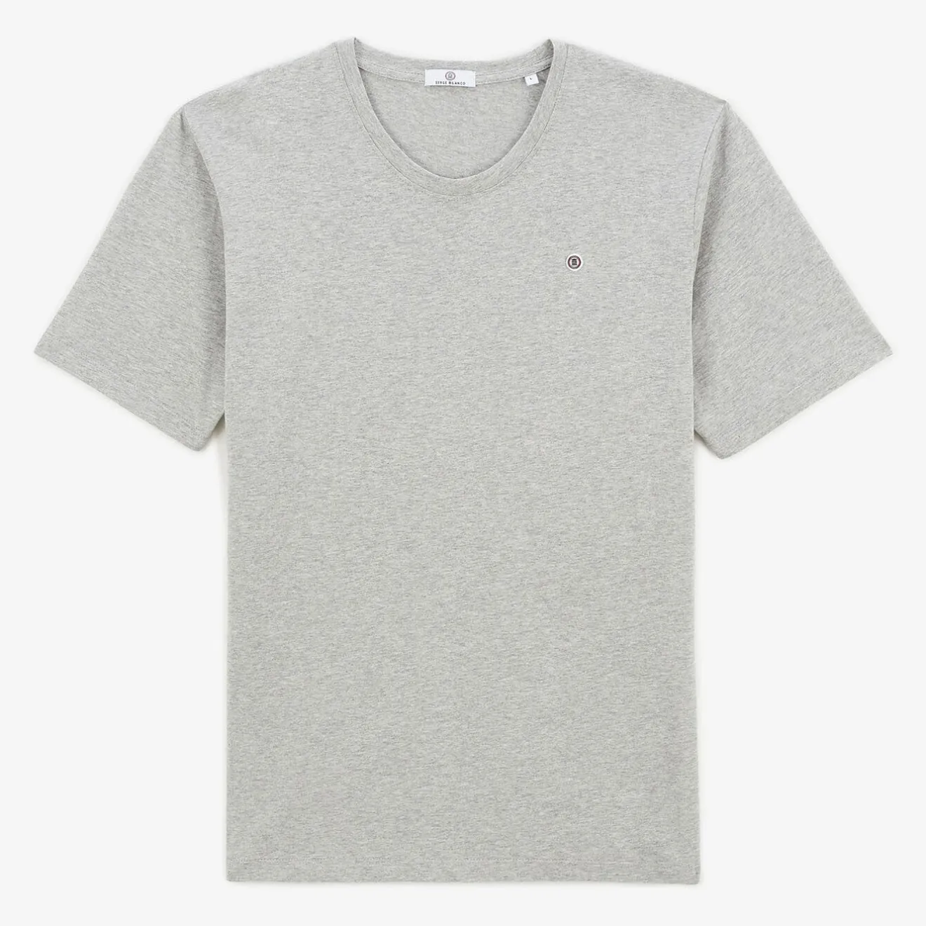T-shirts>SERGE BLANCO Men's Heather Grey Round Neck T-shirt | ARMY