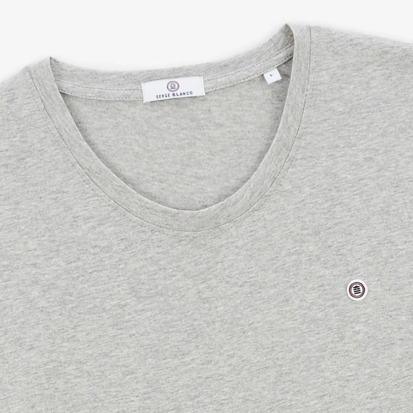 T-shirts>SERGE BLANCO Men's Heather Grey Round Neck T-shirt | ARMY